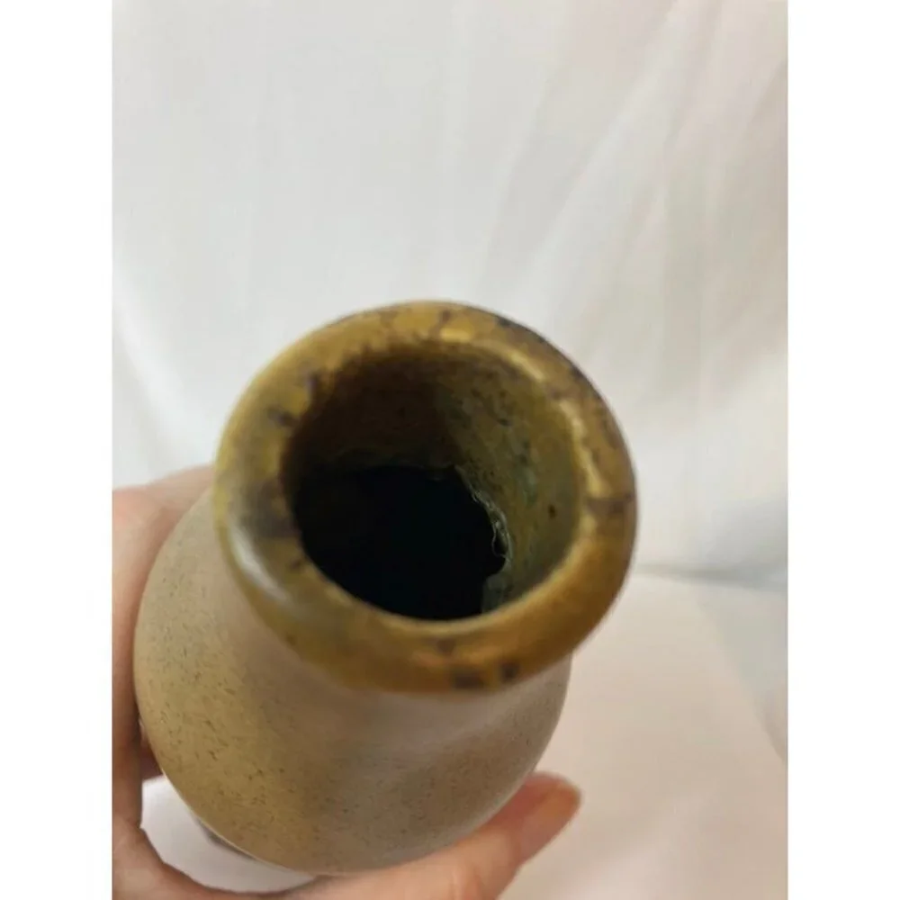 Vintage McCoy 1954 Mid Century Modern Pottery Ceramic‎ Bottle Vase Brown 8